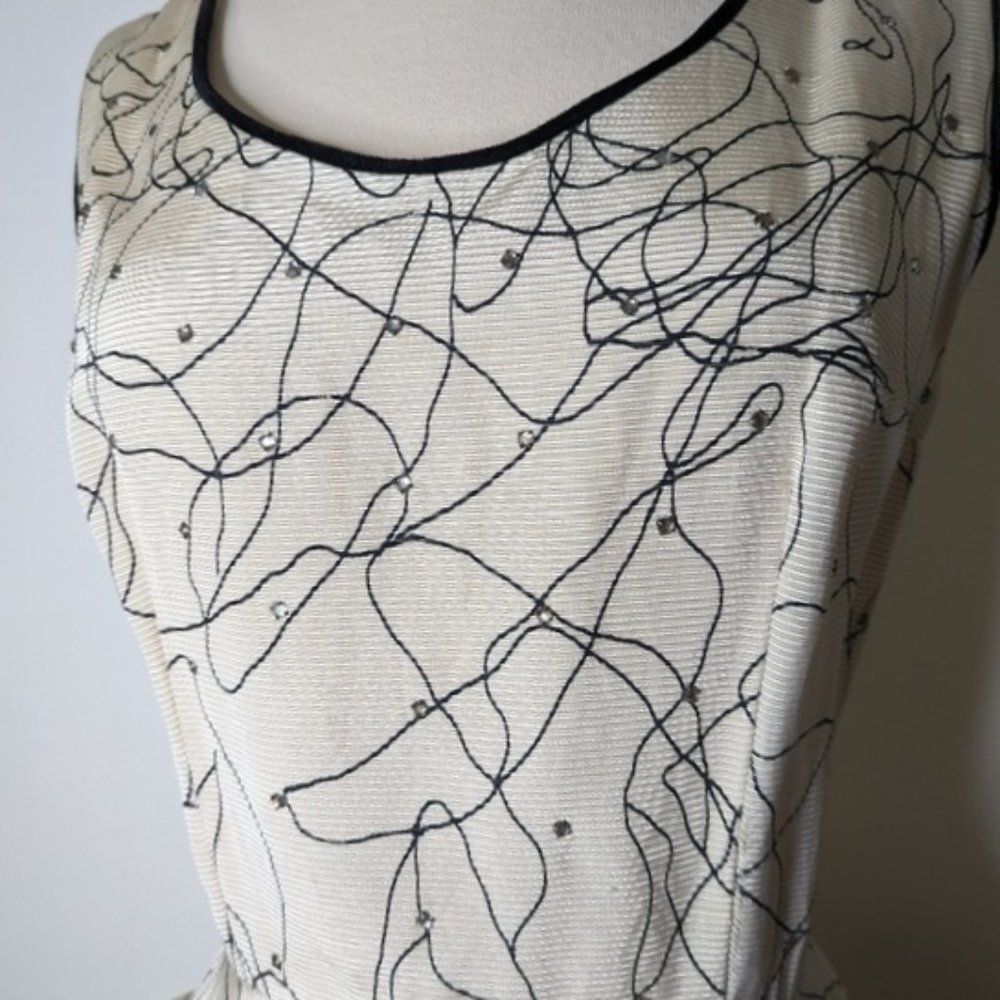 Vintage 50s Party Dress Circle Skirt Side Pockets Hand Sewn Midi - Picture 16 of 16